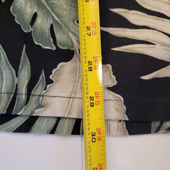 Banana Cabana Mens XL Shirt Black Tropical Floral Palms 100% Silk Short Sleeve - Picture 7 of 7